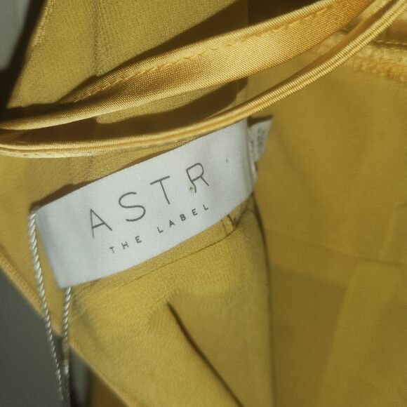 ASTR THE LABEL Marla Mini Dress silky Satin yellow Princess Belle Nwt Sz Small - Picture 10 of 14